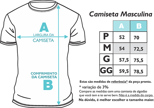 tamanhos da camiseta masculina endorfinese